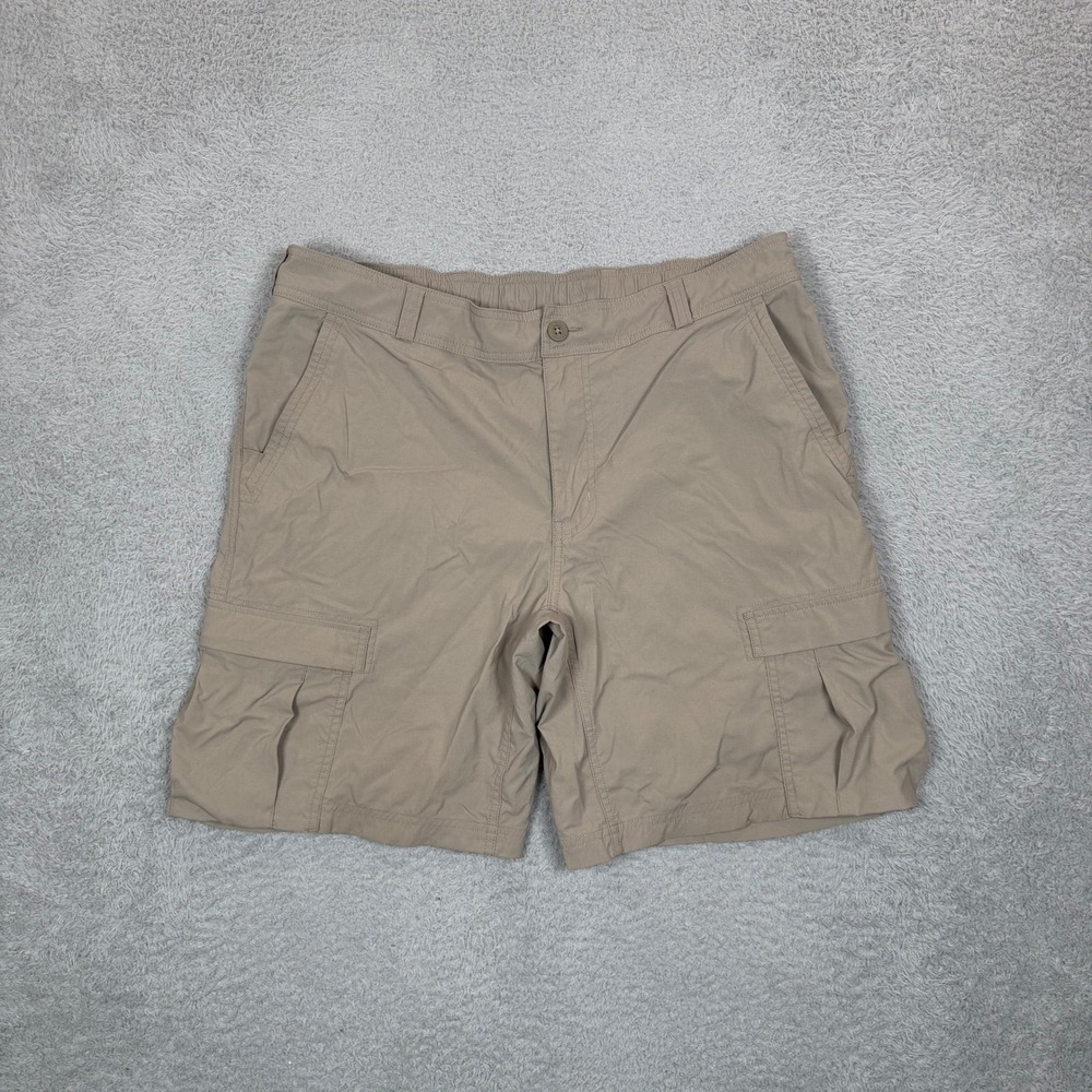 REI Co-op Mens Sahara Cargo Shorts Khaki Tan Hiking Stretch Utility Size 38